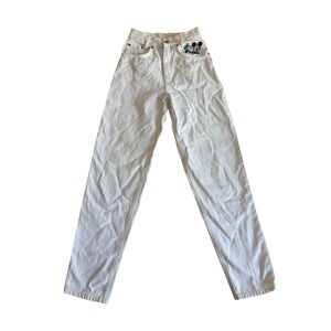 Jerry Leigh Disney Vintage 90s Mickey Minnie White High Waist Jeans Womens 3